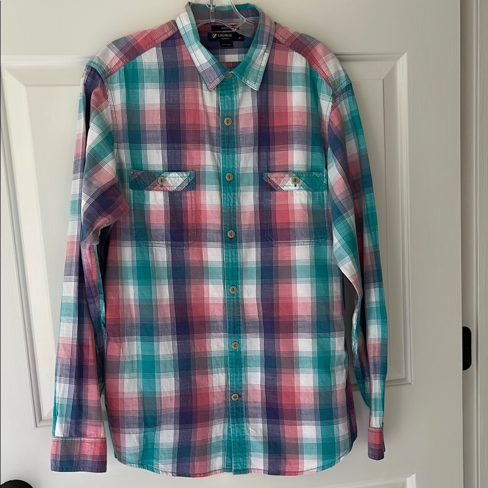 Daniel Cremieux Pink and Blue Casual Button Down Shirt